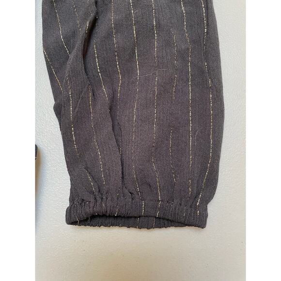 OAT Black Metallic Gold Striped Long Sleeve Collared Button Up Shirt Size L NWT - Picture 9 of 9